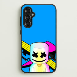 Neon Logo White Helmet DJ  - Marshmello Phone Case for Galaxy A14