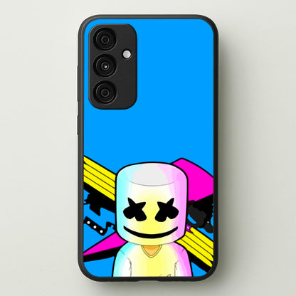 Neon Logo White Helmet DJ  - Marshmello Phone Case for Galaxy A35