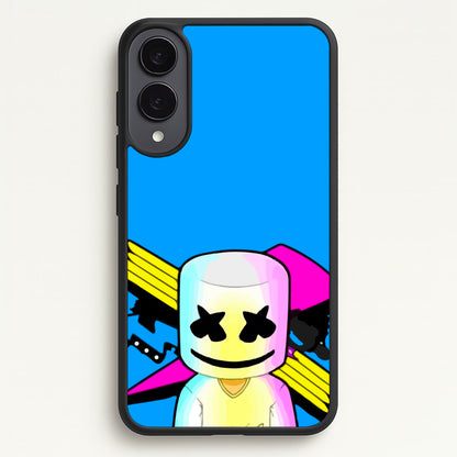 Neon Logo White Helmet DJ  - Marshmello Phone Case for Galaxy S25 Edge