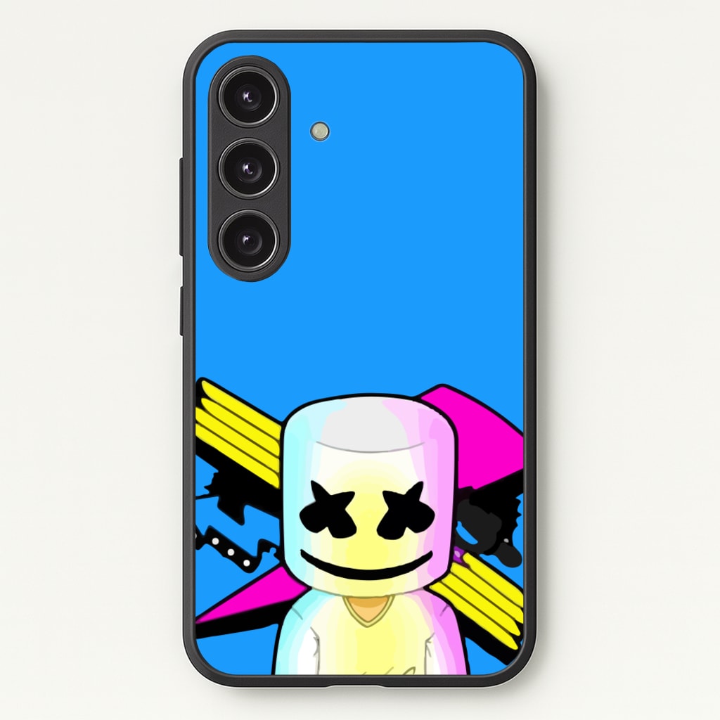 Neon Logo White Helmet DJ  - Marshmello Phone Case for Galaxy S24