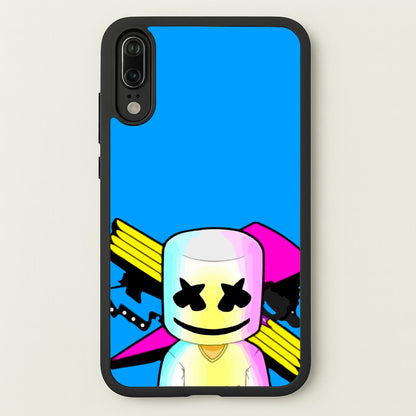 Neon Logo White Helmet DJ  - Marshmello Phone Case for Huawei P20