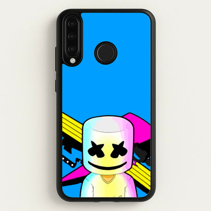 Neon Logo White Helmet DJ  - Marshmello Phone Case for Huawei P30 Lite