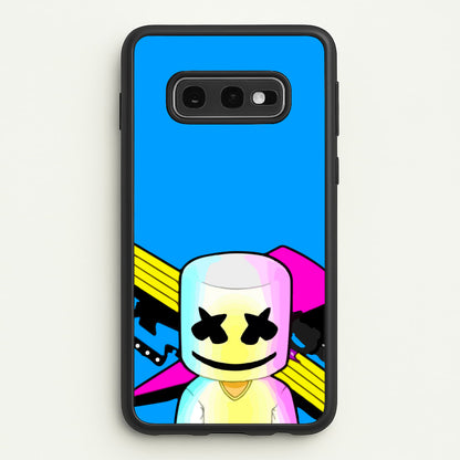 Neon Logo White Helmet DJ  - Marshmello Phone Case for Galaxy S10e