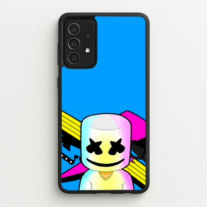 Neon Logo White Helmet DJ  - Marshmello Phone Case for Galaxy A52 / A52s