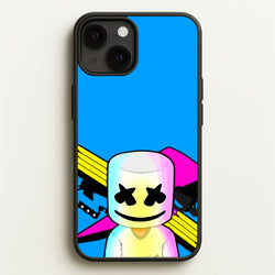 Neon Logo White Helmet DJ  - Marshmello Phone Case for iPhone 13