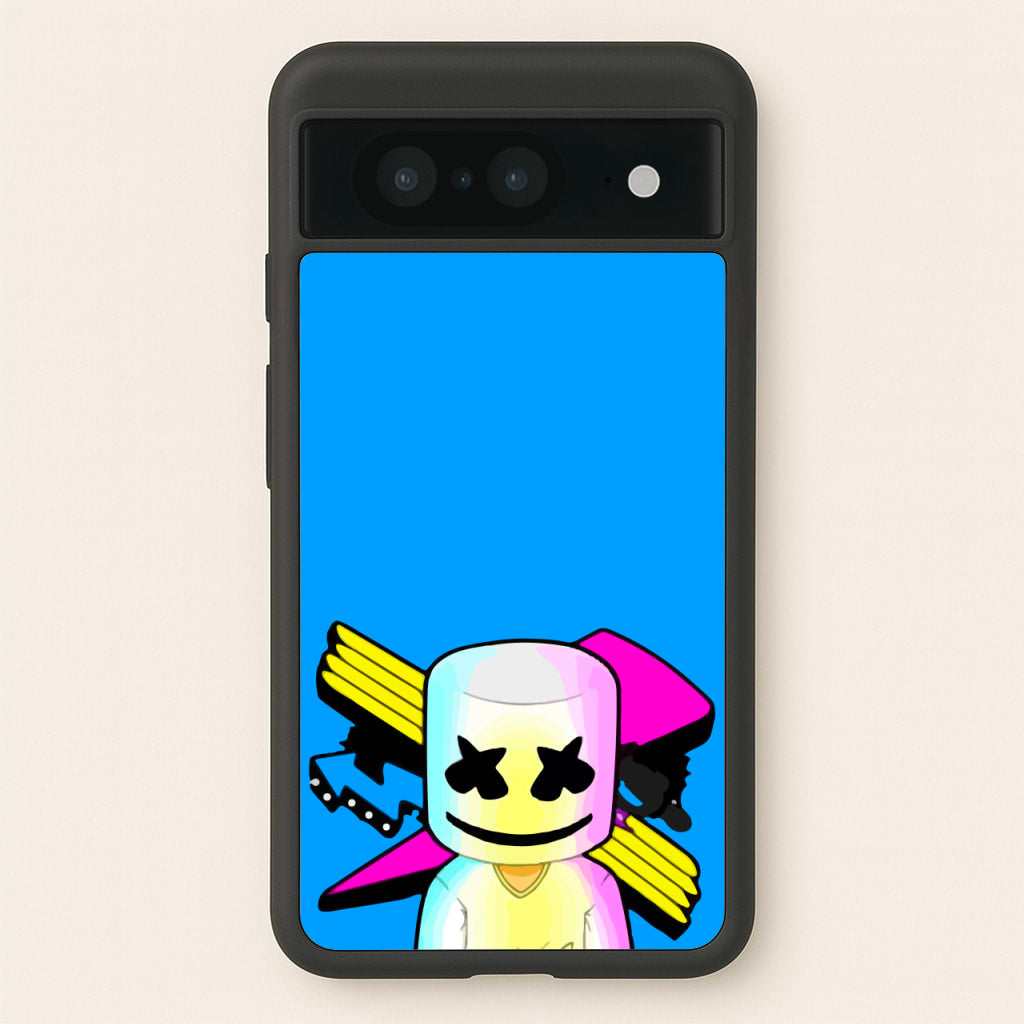 Neon Logo White Helmet DJ  - Marshmello Phone Case for Google Pixel 8