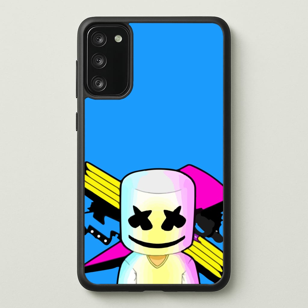 Neon Logo White Helmet DJ  - Marshmello Phone Case for Galaxy S20