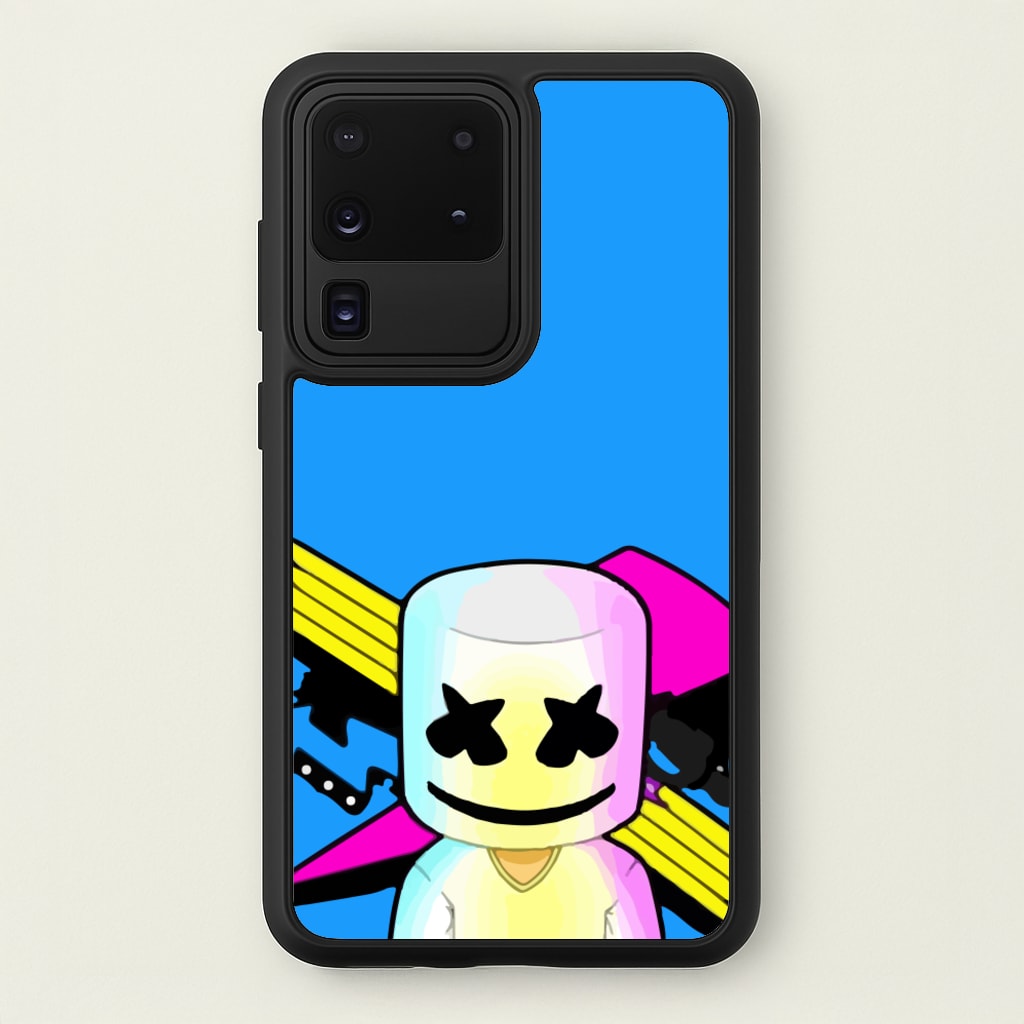 Neon Logo White Helmet DJ  - Marshmello Phone Case for Galaxy S20 Ultra