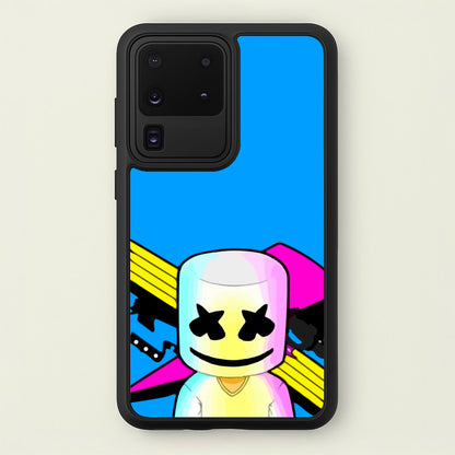 Neon Logo White Helmet DJ  - Marshmello Phone Case for Galaxy S20 Ultra
