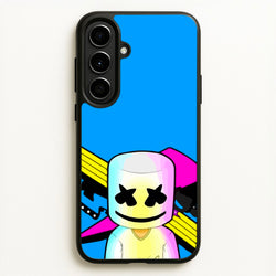 Neon Logo White Helmet DJ  - Marshmello Phone Case for Galaxy A56