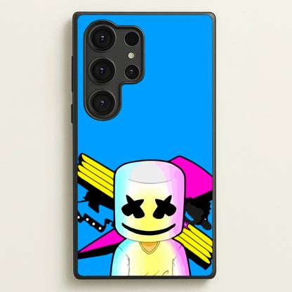 Neon Logo White Helmet DJ  - Marshmello Phone Case for Galaxy S25 Ultra