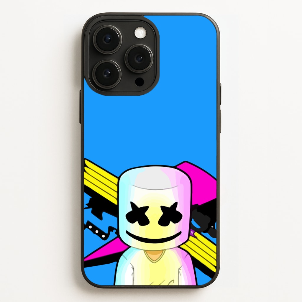 Neon Logo White Helmet DJ  - Marshmello Phone Case for iPhone 12 Pro Max