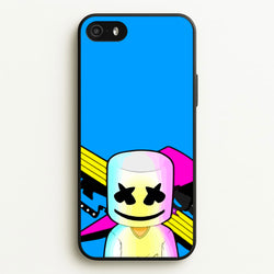 Neon Logo White Helmet DJ  - Marshmello Phone Case for iPhone 5 / 5s / SE 2016