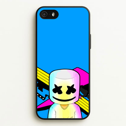 Neon Logo White Helmet DJ  - Marshmello Phone Case for iPhone 5 / 5s / SE 2016