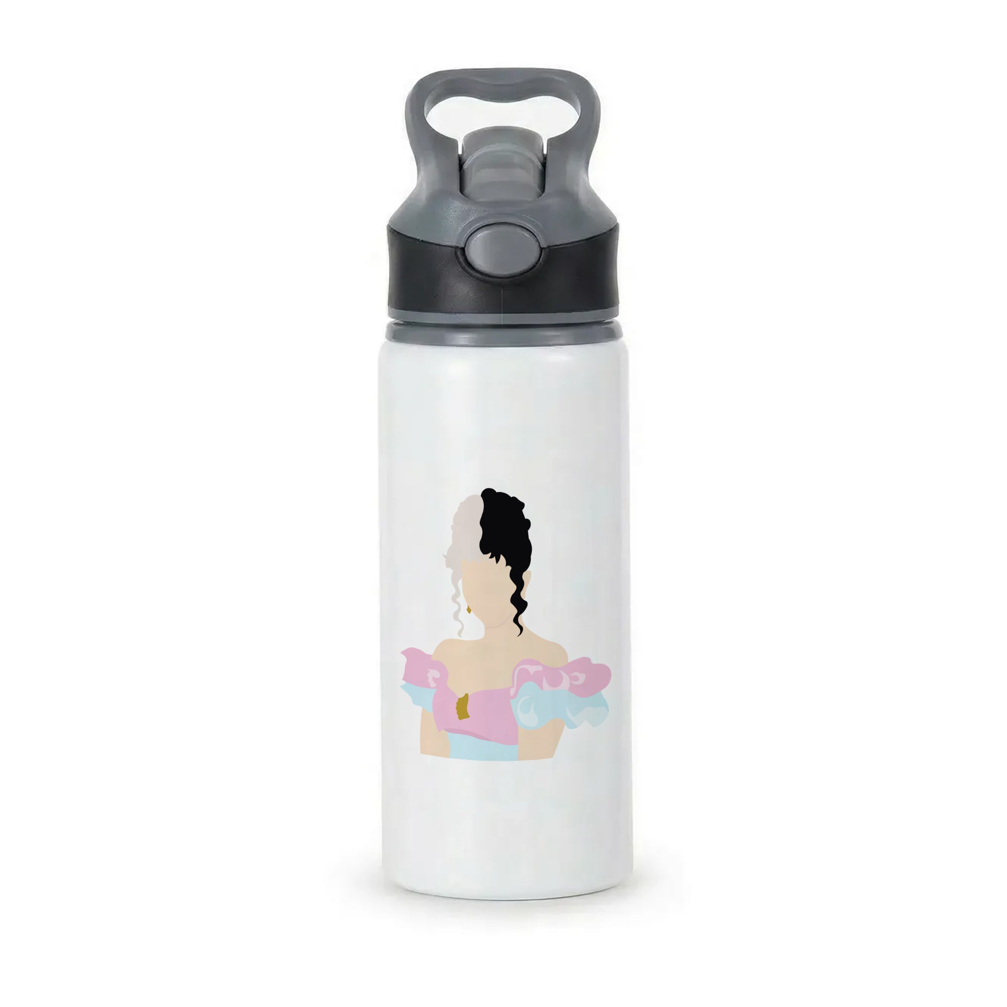Blue And Pink Dress Active Water Bottle - Black