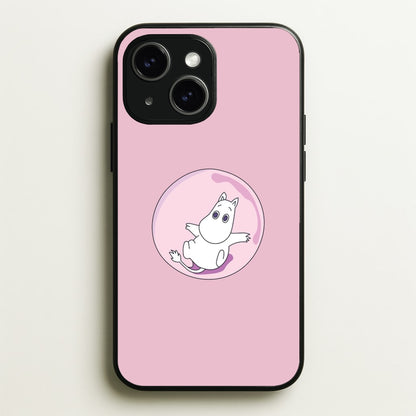 Moomin In A Pink Bubble   - Moomin Phone Case for iPhone 15 Plus