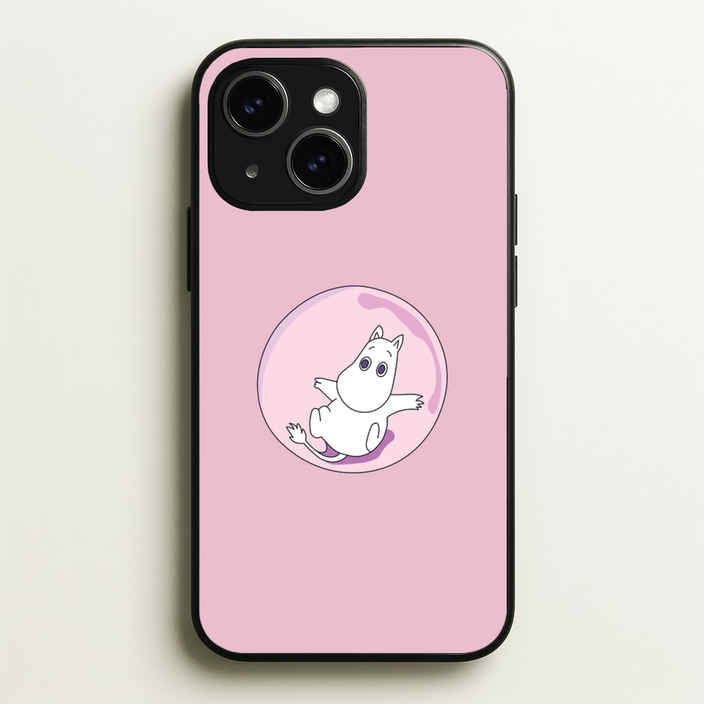 Moomin In A Pink Bubble   - Moomin Phone Case for iPhone 15