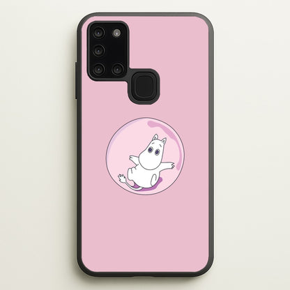 Moomin In A Pink Bubble   - Moomin Phone Case for Galaxy A21s