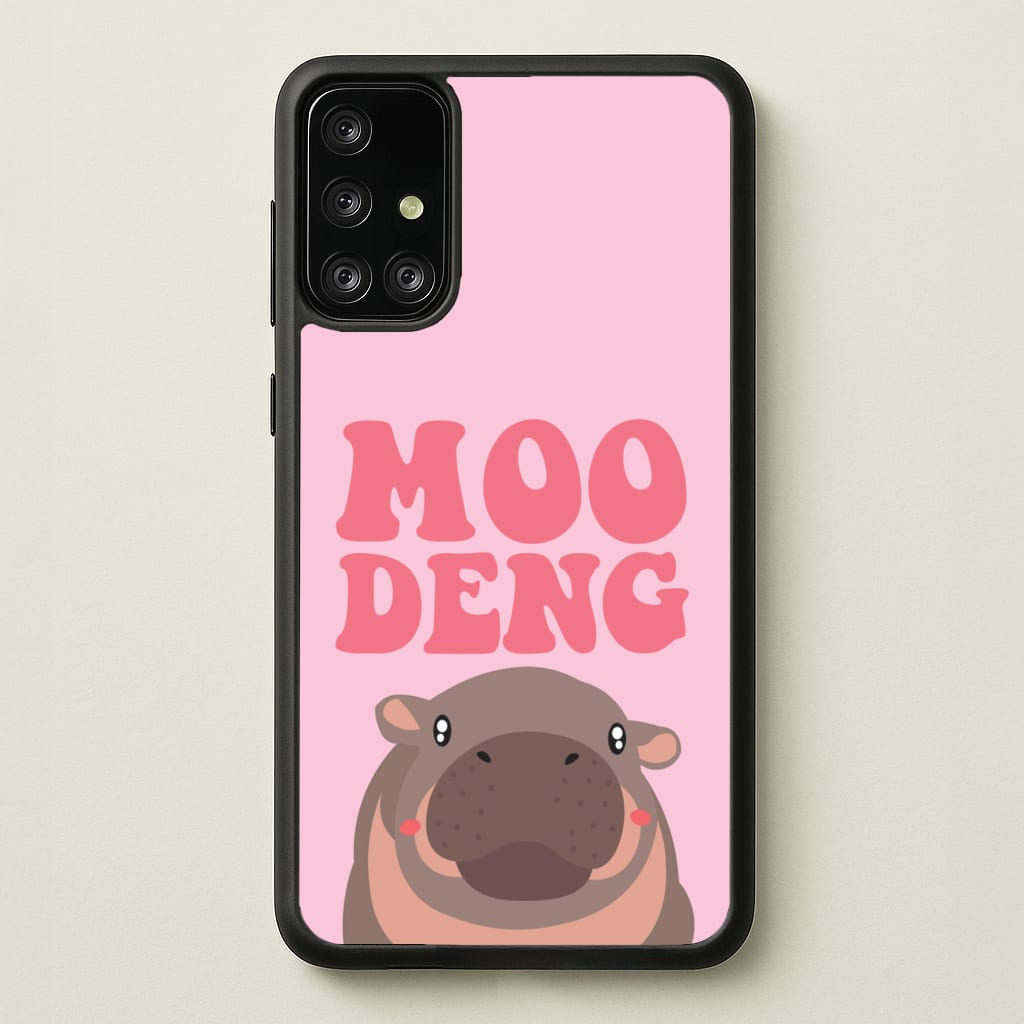 Moo Pink  - Moo Deng Phone Case for Galaxy A71