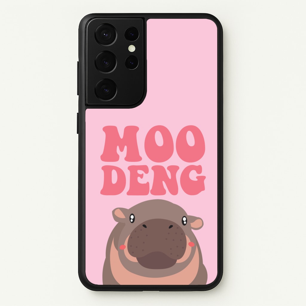 Moo Pink  - Moo Deng Phone Case for Galaxy S21 Ultra