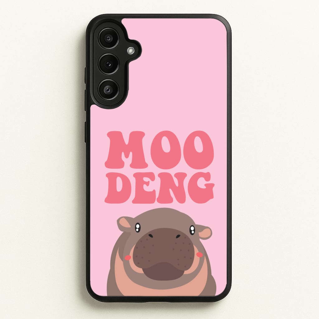 Moo Pink  - Moo Deng Phone Case for Galaxy A34