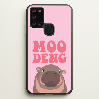 Moo Pink  - Moo Deng Phone Case for Galaxy A21s