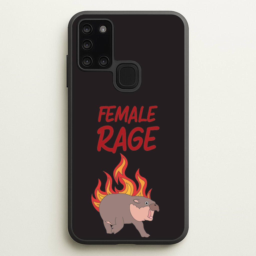 Female Rage  - Moo Deng Phone Case for Galaxy A21s