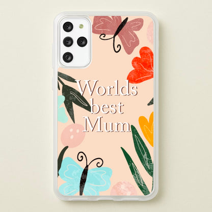 Worlds Best Mum - Floral Mother's Day  - Mother's Day Phone Case for Galaxy S20 Plus