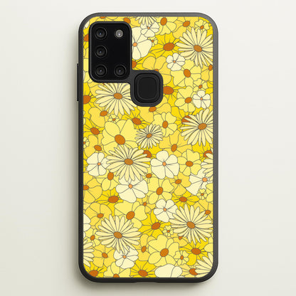 Yellow Flower Pattern - Mothers Day  - Mother's Day Phone Case for Galaxy A21s