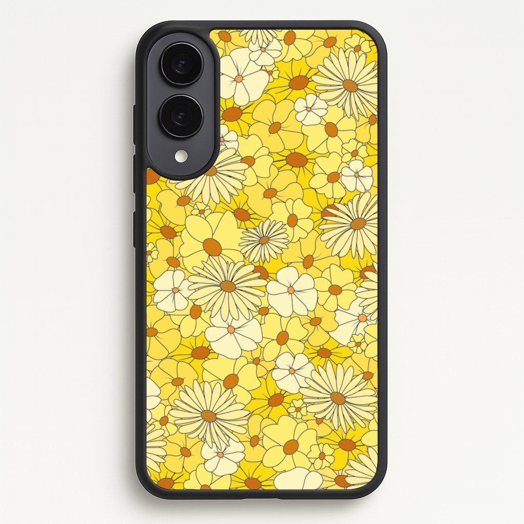 Yellow Flower Pattern - Mothers Day  - Mother's Day Phone Case for Galaxy S25 Edge