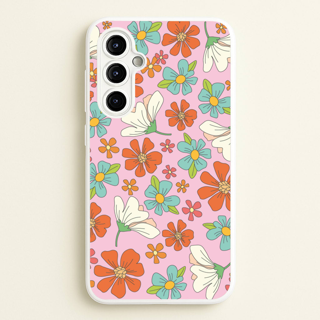 Pink Flower Pattern - Mothers Day  - Mother's Day Phone Case for Galaxy A54