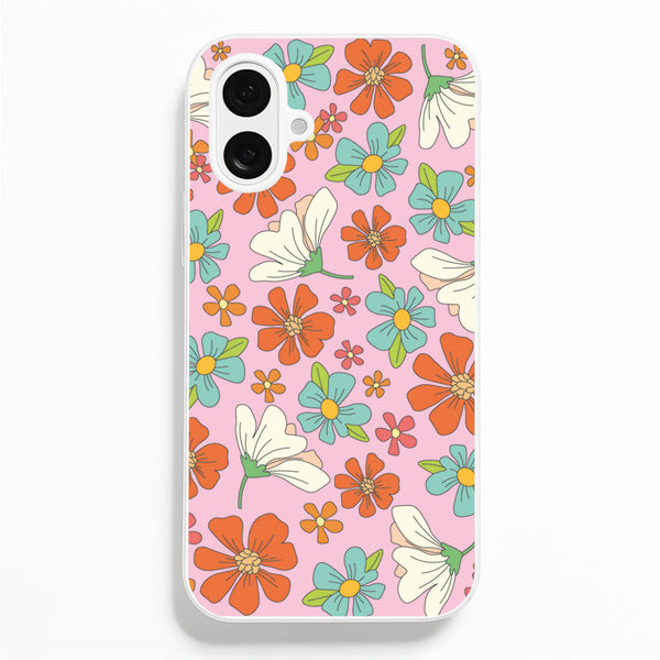 Pink Flower Pattern - Mothers Day  - Mother's Day Phone Case for iPhone 16 Plus