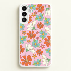 Pink Flower Pattern - Mothers Day  - Mother's Day Phone Case for Galaxy A34