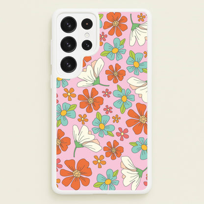 Pink Flower Pattern - Mothers Day  - Mother's Day Phone Case for Galaxy S22 Ultra