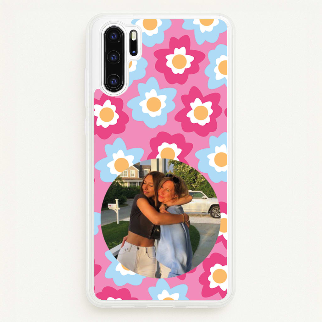 Pink And Blue Flower Pattern - Personalised Mother's Day  - Mother's Day Phone Case for Huawei P30 Pro