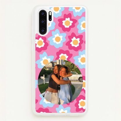 Pink And Blue Flower Pattern - Personalised Mother's Day  - Mother's Day Phone Case for Huawei P30 Pro