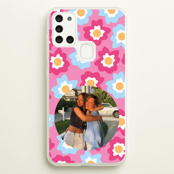 Pink And Blue Flower Pattern - Personalised Mother's Day  - Mother's Day Phone Case for Galaxy A21s