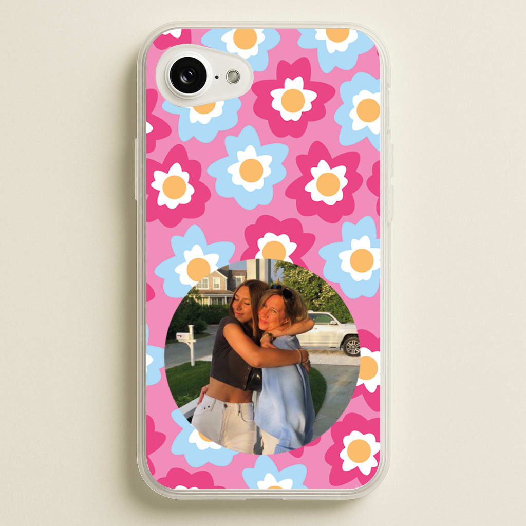 Pink And Blue Flower Pattern - Personalised Mother's Day  - Mother's Day Phone Case for iPhone 16e