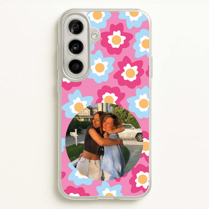 Pink And Blue Flower Pattern - Personalised Mother's Day  - Mother's Day Phone Case for Galaxy A56