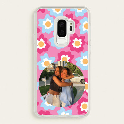 Pink And Blue Flower Pattern - Personalised Mother's Day  - Mother's Day Phone Case for Galaxy S9 Plus