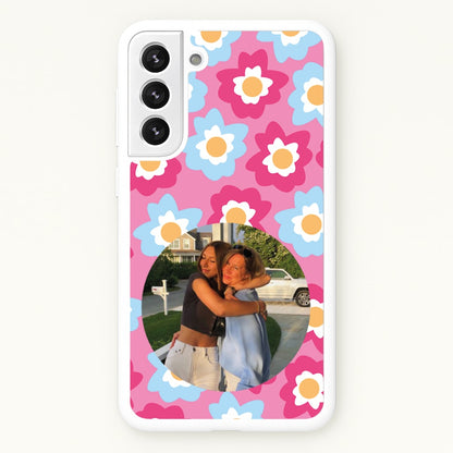 Pink And Blue Flower Pattern - Personalised Mother's Day  - Mother's Day Phone Case for Galaxy S22 Plus