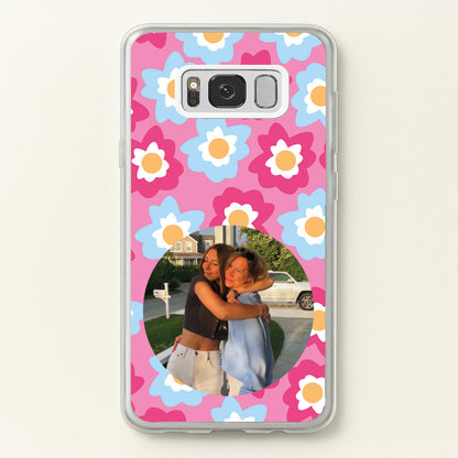 Pink And Blue Flower Pattern - Personalised Mother's Day  - Mother's Day Phone Case for Galaxy S8