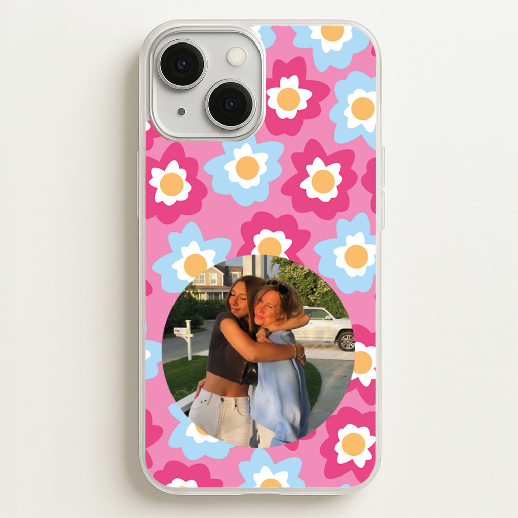 Pink And Blue Flower Pattern - Personalised Mother's Day  - Mother's Day Phone Case for iPhone 13