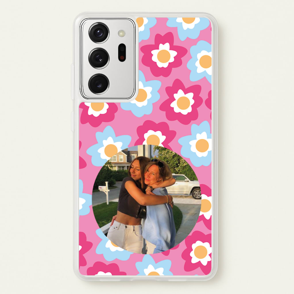Pink And Blue Flower Pattern - Personalised Mother's Day  - Mother's Day Phone Case for Galaxy Note 20 Ultra