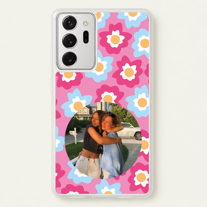 Pink And Blue Flower Pattern - Personalised Mother's Day  - Mother's Day Phone Case for Galaxy Note 20 Ultra