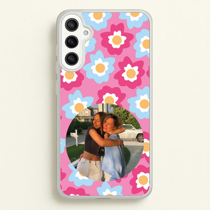 Pink And Blue Flower Pattern - Personalised Mother's Day  - Mother's Day Phone Case for Galaxy A36