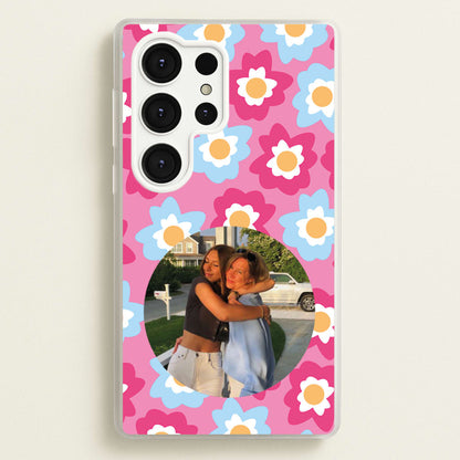 Pink And Blue Flower Pattern - Personalised Mother's Day  - Mother's Day Phone Case for Galaxy S25 Ultra