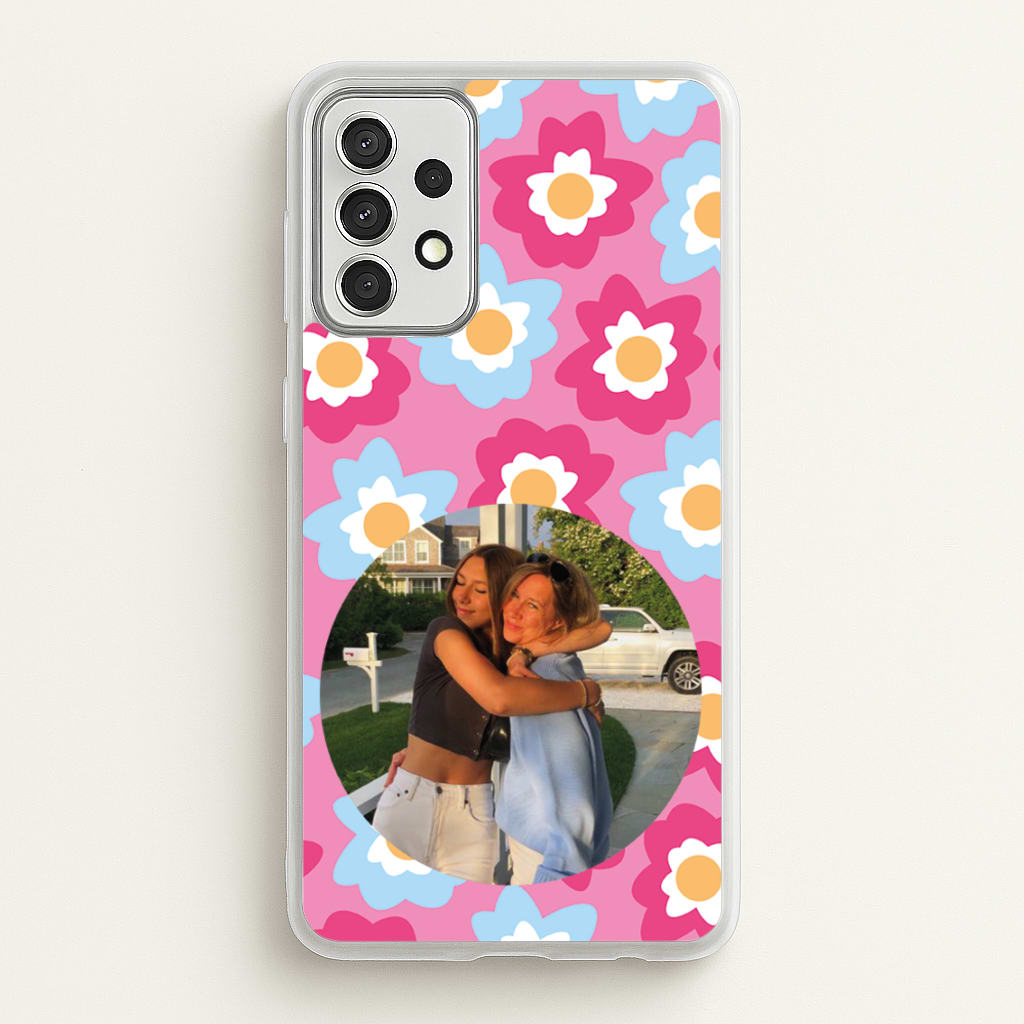Pink And Blue Flower Pattern - Personalised Mother's Day  - Mother's Day Phone Case for Galaxy A52 / A52s