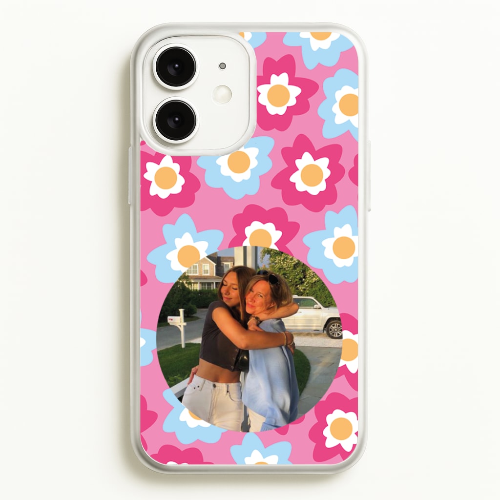 Pink And Blue Flower Pattern - Personalised Mother's Day  - Mother's Day Phone Case for iPhone 11