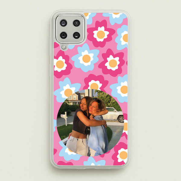Pink And Blue Flower Pattern - Personalised Mother's Day  - Mother's Day Phone Case for Galaxy A12